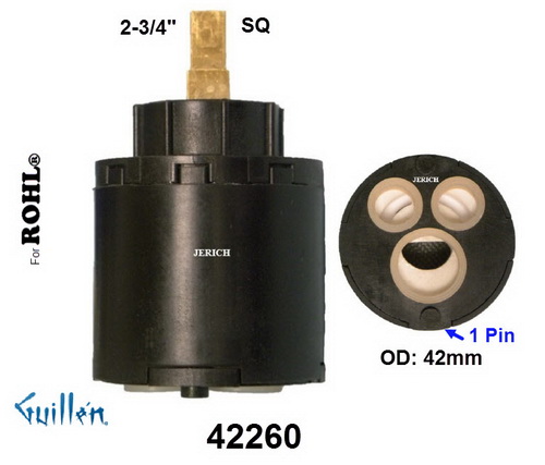 JER 42260;;__ 2-3/4in SQ; Single lever cartridge; in Unfinish
