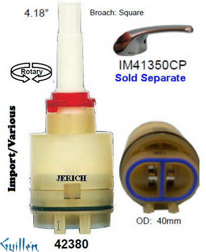 JER 42380;; __ 4-1/8in SQ; Single lever cartridge; in Unfinish