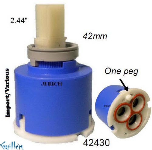 JER 42430;;__ 2-1/2in SQ; Single lever cartridge with one peg; in Unfinish