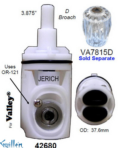 JER 42680;; __ 3-7/8in D; Single lever cartridge; in Unfinish