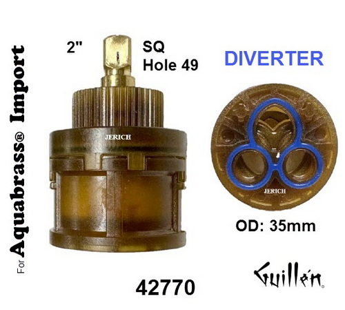 JER 42770;;__ 2in SQ; Diverter cartridge two way; in Unfinish