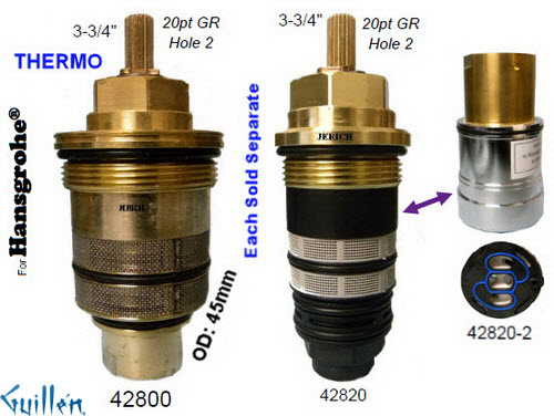 JER 42820-2;; __ 3-3/4in; Thermostatic cartridge housing; in Unfinish