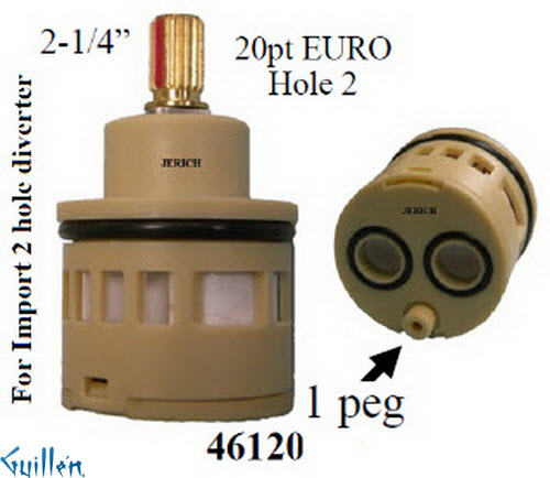 JER 46120;;__ 2-1/4in 20pt; Diverter cartridge; in Unfinish