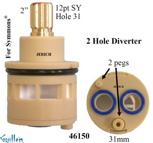 JER 46150;;__ 2in 12pt; Diverter cartridge; in Unfinish