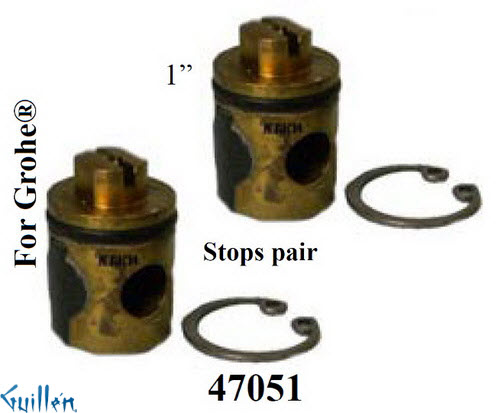 JER 47051;;__ 1in Unk; Valve stop with clip; in Unfinish