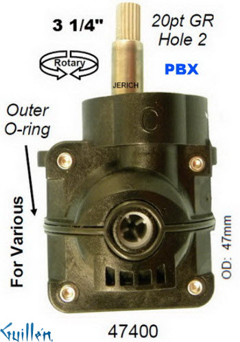 JER 47400;;__ 3-1/4in 20pt; pressure balance catridge; in Unfinish