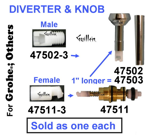 JER 47511;;__ 3-1/2in Hook; Diverter cartridge push pull type; in Unfinish