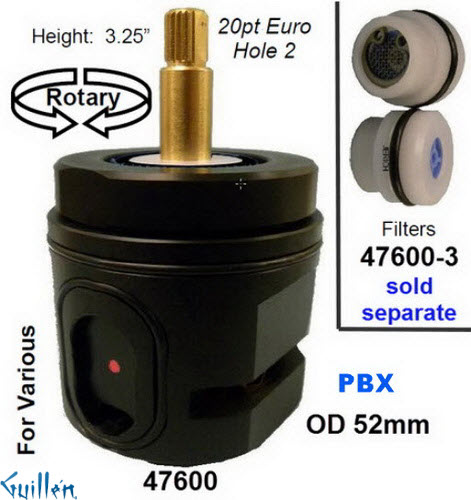 JER 47600-3;;__ 3-1/4in UNK; pressure balance catridge filter pair; in Unfinish