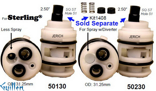 JER 50230;;__ 2-1/2in SQ; Single lever cartridge; in Unfinish