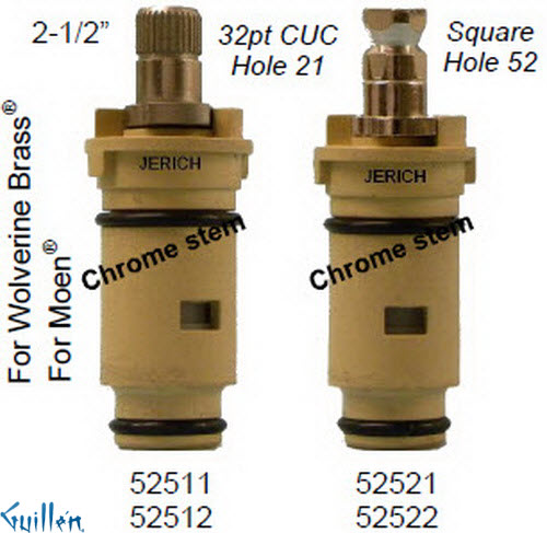 JER 52521;; __ 2-1/2in SQ; Hot cwc 1/4 Turn plastic cartridge; in Chrome