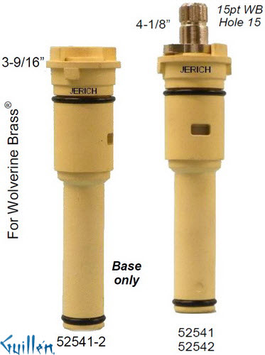 JER 52541-2;; __ 3-9/16in ; Hot cwc 1/4 Turn plastic cartridge; in Unfinish