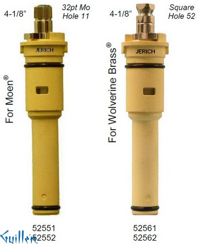 JER 52552;; __ 4-1/8in 32pt; Cold ccwc 1/4 Turn plastic cartridge; in Unfinish