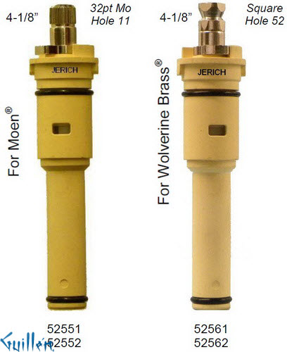 JER 52561;; __ 4-1/8in SQ; Hot cwc 1/4 Turn plastic cartridge; in Unfinish