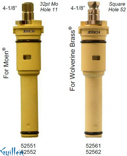 JER 52562;; __ 4-1/8in SQ; Cold ccwc 1/4 Turn plastic cartridge; in Unfinish