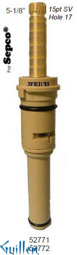 JER 52771;; __ 5-1/8in 15pt; Hot cwc 1/4 Turn plastic cartridge; in Unfinish