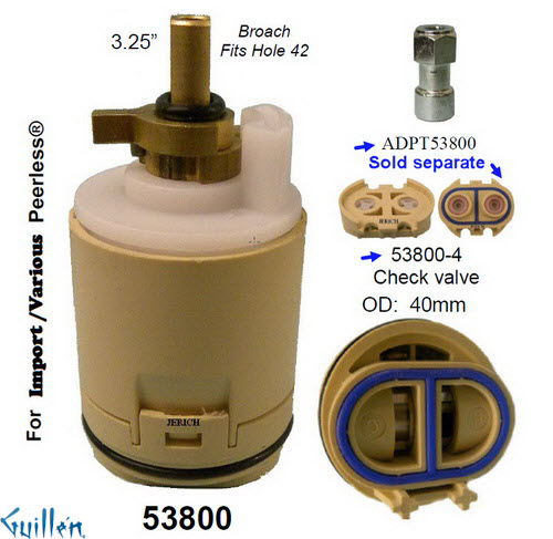 JER 53800;; __ 3-1/4in 2 Flats; Pressure balance cartridge; in Unfinish; Replaces RP70539