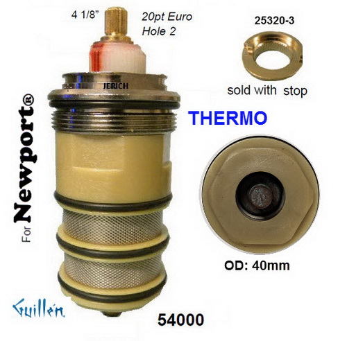 JER 54000;;__ 4-1/8in 20pt; Thermostatic cartridge; in Unfinish