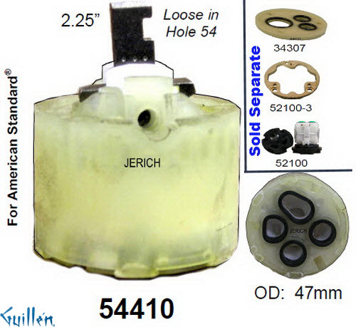 JER 54410;;__ 2-1/4in Rect; pressure balance catridge & seals; in Unfinish