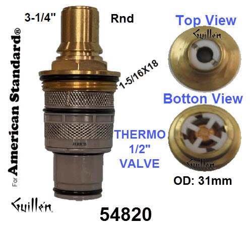 JER 54820;;__ 3-1/4in Rnd; Thermostatic cartridge; in Unfinish