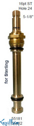 JER 55182LF;;__ 5-1/8in 16pt; Cold ccwc; Piston stem cartridge; in Unfinish