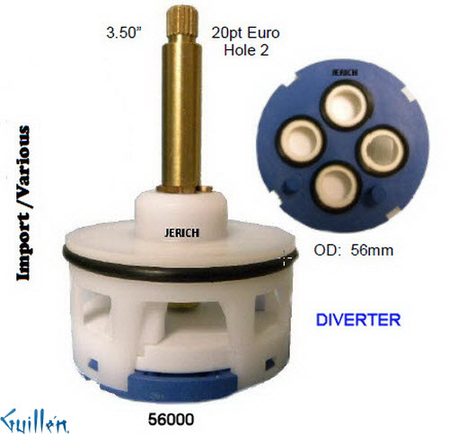 JER 56000;; __ 3-1/2in 20pt; Diverter cartridge; in Unfinish