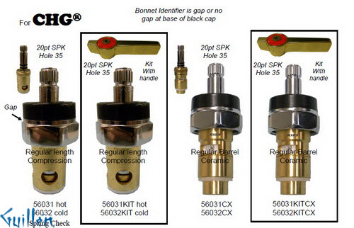 JER 56032CXKITLF;; __ 2-15/16in 20pt; Cold ccwc 1/4 Turn brass cartridge ceramic; in Chrome