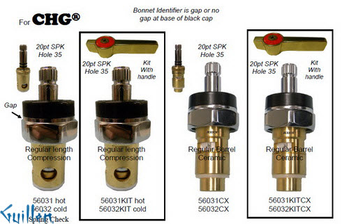 JER 56032KITLF;; __ Unk 20pt; Cold ccwc 1/4 Turn brass cartridge ceramic; in Chrome