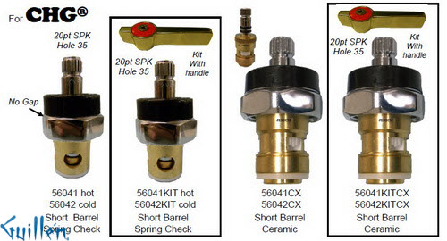 JER 56041KITLF;; __ Unk 20pt; Hot cwc 1/4 Turn brass cartridge ceramic; in Chrome