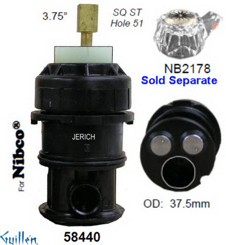 JER 58440;; __ 3-3/4in SQ; Single lever cartridge; in Unfinish