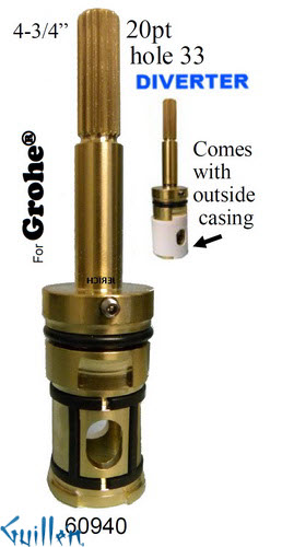 JER 60940;;__ 4-3/4in;;__ 20pt; Diverter cartridge; in Unfinish