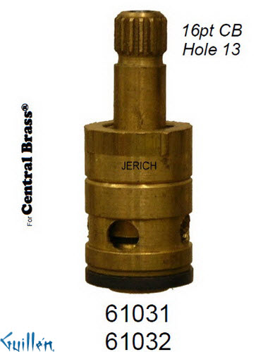 JER 61031LF;; __ Unk 16pt; Hot cwc 1/4 Turn brass cartridge ceramic; in Unfinish