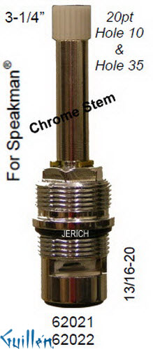 JER 62021LF;; __ 3-1/4in 20pt; Hot cwc 1/4 Turn brass cartridge ceramic; in Chrome
