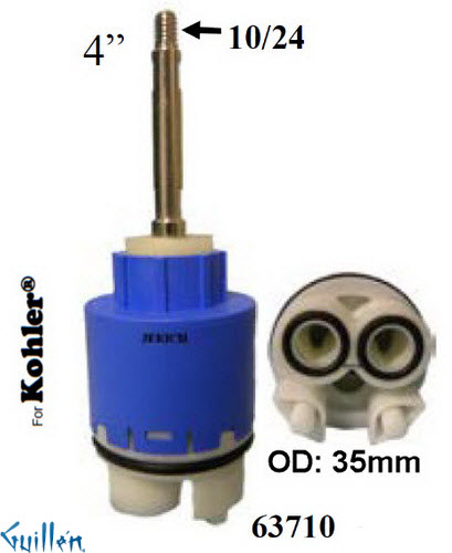JER 63710;; __ 4in Thrd; Single lever cartridge joystick; in Unfinish