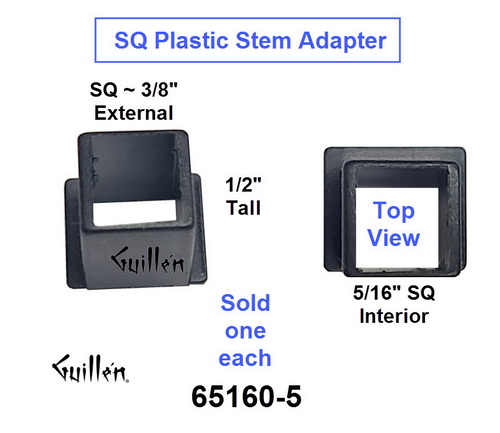 JER 65160-5;;__ SQ X Rect Stem spline adaptor; in unfinish