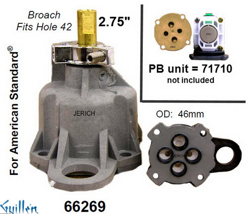 JER 66269;;__ 2-3/4in 2 Flats; Single lever cartridge; in Unfinish