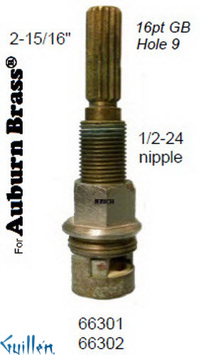 JER 66301LF;; __ 2-15/16in 16pt; Hot cwc 1/4 Turn brass cartridge ceramic; in Unfinish