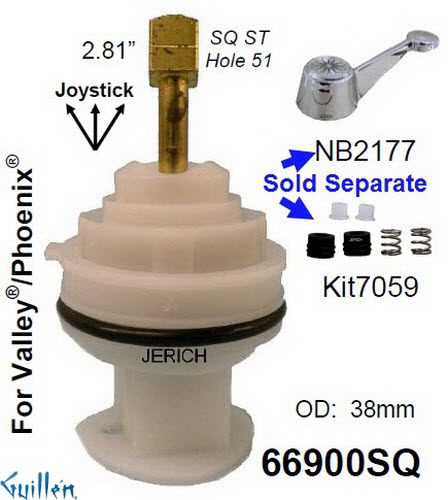 JER 66900SQ;;__ 2-3/4in SQ; Single lever cartridge; in Unfinish