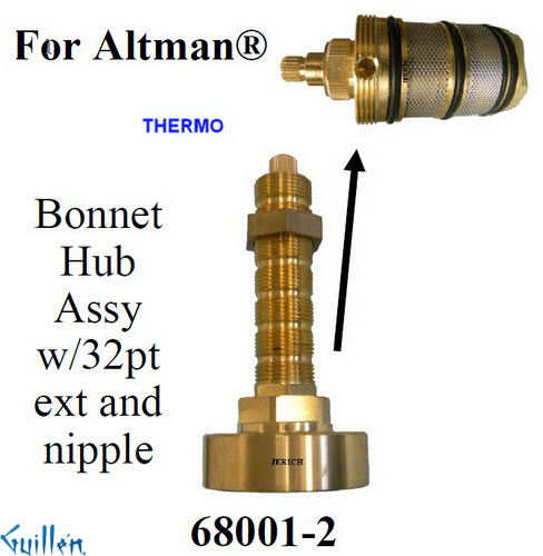 JER 68001-2;; __ 3-5/8in; Thermostatic cartridge bonnet hub and extension; in Unfinish