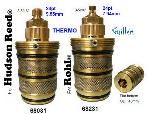 JER 68231;; __ 3-5/16in 24pt; Thermostatic cartridge; in Unfinish