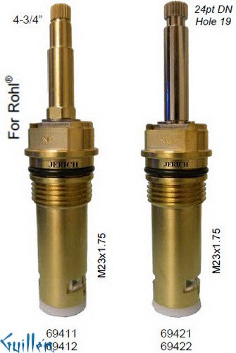 JER 69422LF;; __ 4-3/4in 24pt; Cold ccwc 1/4 Turn brass cartridge ceramic; in Chrome