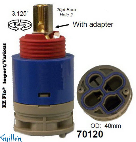 JER 70120;;__ 3-1/8in SQ; Pressure balance cartridge; in Unfinish