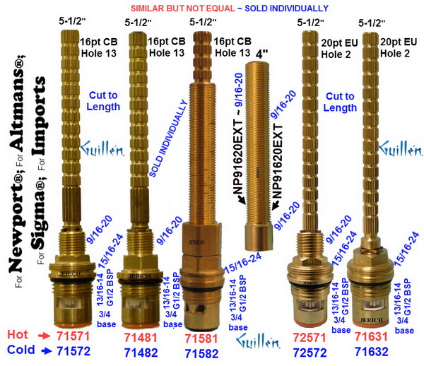 JER 71572LF;;__ 5-1/2in 16pt; Cold ccwc; 1/4 Turn brass ceramic cartridge; in Unfinish