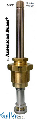 JER 72161;; __ 5-5/8in 17pt; Hot cwc piston stem assembly; in Chrome