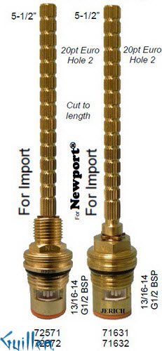 JER 72572LF;;__ 5-1/2in 20pt; Cold ccwc; 1/4 Turn brass ceramic cartridge; in Unfinish; Replaces 71632LF