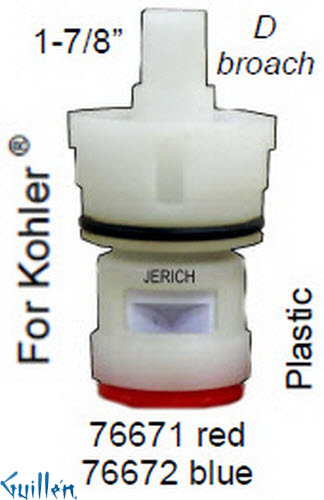 JER 76671;; __ 1-7/8in D; Hot cwc 1/4 Turn plastic cartridge; in Unfinish