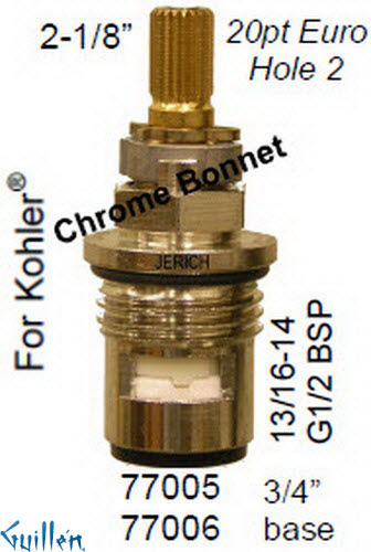 JER 77006LF;; __ 2-1/8in 20pt; Cold ccwc 1/4 Turn brass cartridge ceramic; in Unfinish