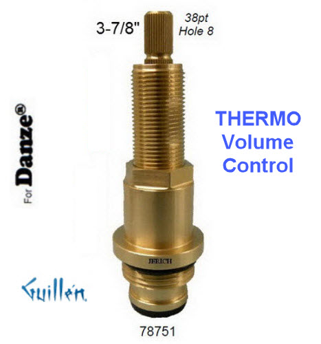 JER 78751;;__ 3-7/8in 28pt; Hot cwc; Piston stem cartridge used for volume control for thermostatic valve; in Unfinish