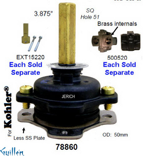 JER 78860;; __ 3-7/8in SQ; Single lever cartridge; in Unfinish