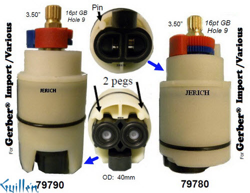 JER 79790;; __ 3-1/2in 16pt; Single lever cartridge; in Unfinish