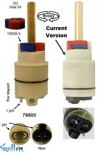 JER 79800;;__ 4-3/4in SQ; Single lever cartridge; in Unfinish